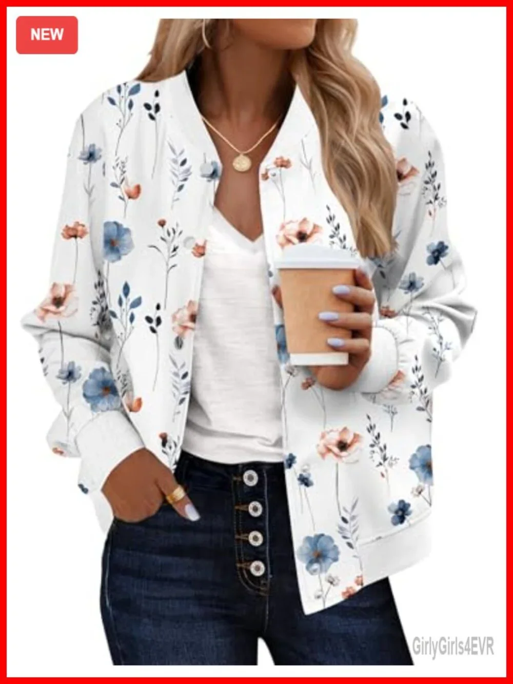 Zeagoo Women's Varsity Bomber Jacket - Lightweight Button Down with Pockets